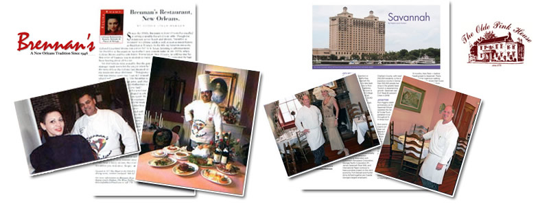 Reviewing the nation's top restaurants, such as Brennan's in New Orleans and The Olde Pink House in Savannah, is a mainstay of The Write Publicist.